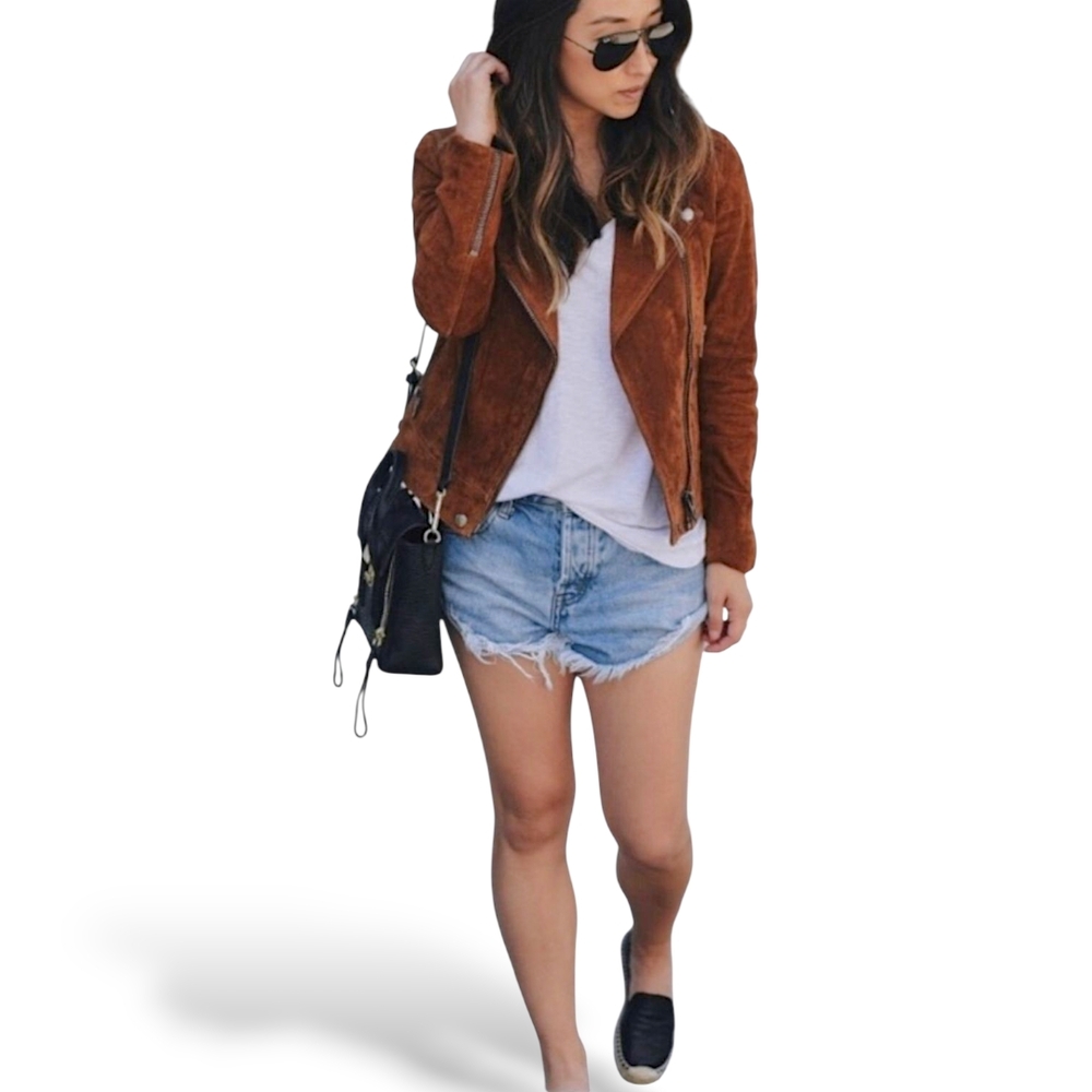 Blank NYC Brown Suede Leather Jacket